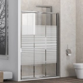 Karag Penta 300 Διαχωριστικό Ντουζιέρας με σεριγραφάτο κρύσταλλο & Συρόμενη Πόρτα 140x180cm Χρωμέ