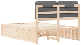 vidaXL Σκελετός Κρεβατιού με Επενδεδυμένο Κεφαλάρι Σκούρο Γκρι