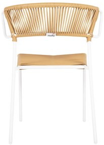 ΚΑΡΕΚΛΑ SUKI  ΜΕΤΑΛΛO ΛΕΥΚΟ KAI ΣΥΝΘ. RATTAN ΣΕ ΦΥΣΙΚΟ 54x62x80Υεκ