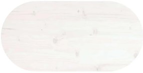 vidaXL Επιφάνεια Τραπεζιού Οβάλ Λευκή 70x35x2,5 εκ. Μασίφ Ξύλο Πεύκου