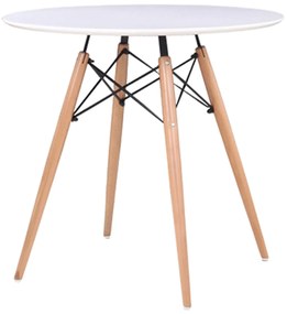 Τραπέζι Art Wood Ε7083,1 Λευκό Φ80/H74cm Mdf, Wood