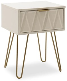 Κομοδίνο Isla 066-000009 42x35x55 White - Gold Mdf, Metal
