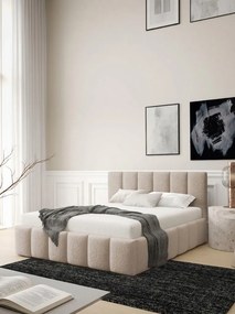 Επενδυμένο Κρεβάτι Lunaro-Μπεζ-140 x 200