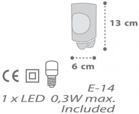 Φως πρίζας Ango Moon LED-Γαλάζιο