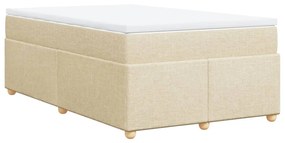 vidaXL Κρεβάτι Boxspring με Στρώμα Κρεμ 120x190 εκ. Υφασμάτινο