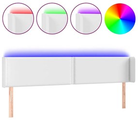Κεφαλάρι Κρεβατιού LED Λευκό 183x16x78/88 εκ. Συνθετ. Δέρμα 3123199