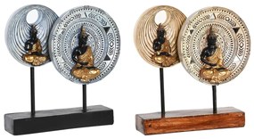 Διακοσμητική Φιγούρα DKD Home Decor 25 x 6,7 x 25,6 cm Μπεζ Μπλε Βούδας Ανατολικó (x2)