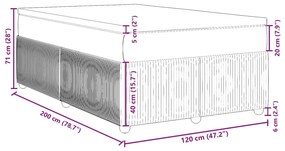 ΚΡΕΒΑΤΙ BOXSPRING ΜΕ ΣΤΡΩΜΑ ΜΠΛΕ 120X200 ΕΚ. ΥΦΑΣΜΑΤΙΝΟ 3285566