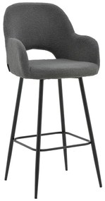 Intrahome Σκαμπό bar Renish Intrahome μπουκλέ γκρι-μεταλλικό μαύρο πόδι 51x57x114εκ | SKU: INTRAPA-130111319