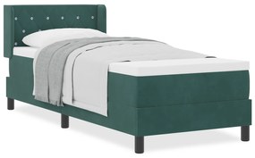 vidaXL Κρεβάτι Box Spring με Στρώμα Σκούρο Πράσινο 80x200 εκ. Βελούδο