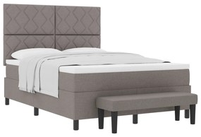 vidaXL Κρεβάτι Ελατηρίων με Μάτρεξ & Πάγκο Ταμπά 160x200 εκ. Ύφασμα