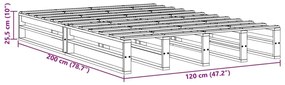 ΣΚΕΛΕΤΟΣ ΚΡΕΒ. ΧΩΡΙΣ ΣΤΡΩΜΑ ΚΑΦΕ ΚΕΡΙΟΥ 120X200 ΕΚ ΜΑΣΙΦ ΠΕΥΚΟ 850841