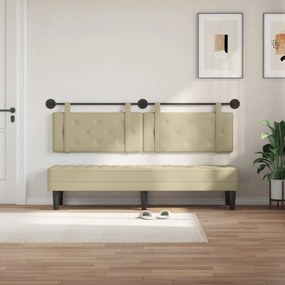 vidaXL Κεφαλάρι κρεβατιού κρεμαστό Κρεμ Τεχνητό Δέρμα
