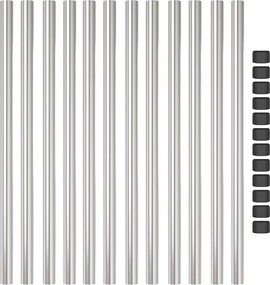 vidaXL Στύλος Περιφράξεων 12 pcs Ασημί 110 cm