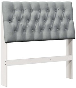vidaXL Ταπετσαρισμένο κεφαλάρι Ανοιχτό γκρι 90 cm Στερεά ξυλεία πεύκου