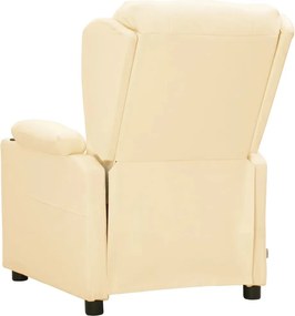 vidaXL Πολυθρόνα Ανακλινόμενη Ηλεκτρική Κρεμ από Συνθετικό Δέρμα