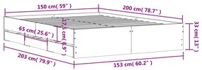 ΠΛΑΙΣΙΟ ΚΡΕΒΑΤΙΟΥ ΜΕ ΣΥΡΤΑΡΙΑ ΓΚΡΙ SONOMA 150X200ΕΚ. ΕΠΕΞ. ΞΥΛΟ 3207271