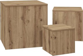 vidaXL Τραπεζάκια Βοηθητικά 3 τεμ. Παλιό Ξύλο από Μοριοσανίδα