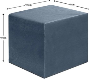 Σκαμπώ April Megapap βελούδινο χρώμα ανθρακί 40x40x40εκ.