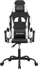 vidaXL Καρέκλα Gaming Περιστρεφόμενη Μαύρη/Λευκή από Συνθετικό Δέρμα