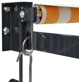 vidaXL Τέντα Πτυσσόμενη Αυτόματη Κίτρινη και Λευκή 4,5 x 3 μ.