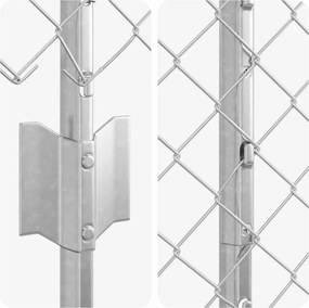 vidaXL Φράχτης αλυσίδας με στήλη 10 x 1,6 m Γαλβανισμένος Χάλυβας