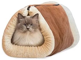 Κρεβάτι Γάτας 2 σε 1 Τούνελ & Χαλάκι Καφέ Kitty Shack 11106