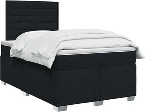 vidaXL Κρεβάτι box spring με στρώμα Μαύρο 120 x 190 cm Ύφασμα