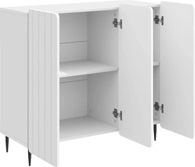 vidaXL Πλαϊνό γραφείο Γυαλιστερό Λευκό 89 x 34,5 x 82 εκ.