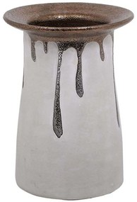 Βάζο 0046-124-004 15x21cm White-Bronze κεραμικο