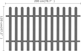 vidaXL Φράχτης Κήπου 200 x 120 εκ. από WPC