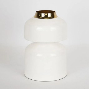 Βάζο Μεταλλικό 752-22027 17x17x25cm White-Gold Estheti Home Μέταλλο