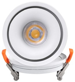 GloboStar® OMEGA-R 60294 Χωνευτό LED Spot Downlight TrimLess Φ10cm 12W 1560lm 36° AC 220-240V IP20 Φ10 x Υ8.2cm - Στρόγγυλο - Λευκό - Φυσικό Λευκό 4500K - Bridgelux COB - 5 Years Warranty