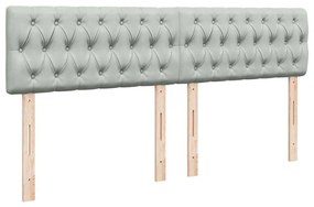 Κρεβάτι Boxspring με Στρώμα Ανοιχτό Γκρι 180x200 εκ. Βελούδινο - Γκρι