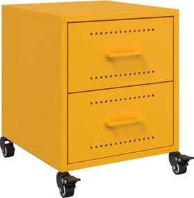 vidaXL Κομοδίνα 2 τεμ. Μουσταρδί 36x39x43,5 εκ. από Χάλυβα