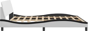 vidaXL Πλαίσιο Κρεβατιού Dover Λευκό/Μαύρο 180x200εκ.Συνθ. Δέρμα