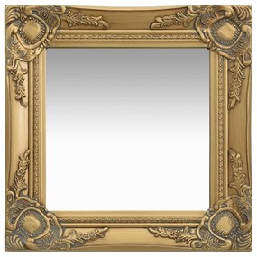 Καθρέφτης Τοίχου με Μπαρόκ Στιλ Χρυσός 40 x 40 εκ.
