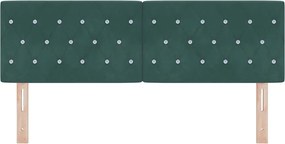 vidaXL LED κεφαλάρι με κεφαλάρι Σκούρο Πράσινο 144 cm Πολυεστέρας