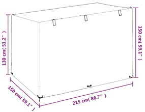 Κάλυμμα Κούνιας με 12 Κρίκους 215x150x130/150 εκ. Πολυαιθυλένιο - Μαύρο