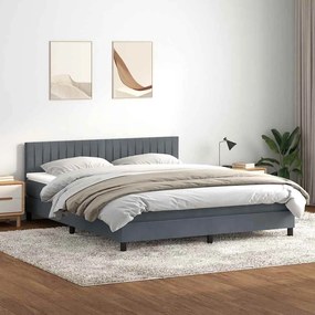 ΚΡΕΒΑΤΙ BOXSPRING ΜΕ ΣΤΡΩΜΑ ΣΚΟΥΡΟ ΓΚΡΙ 180X210 ΕΚ. ΒΕΛΟΥΔΙΝΟ 3317086