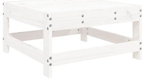 vidaXL Υποπόδιο Κήπου Λευκό από Μασίφ Ξύλο Πεύκου με Μαξιλάρι