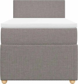 vidaXL Κρεβάτι Boxspring με Στρώμα Taupe 90x190 εκ.Υφασμάτινο