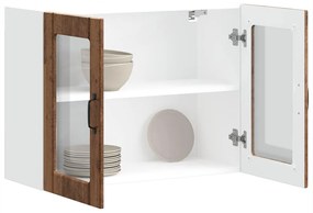 ντουλάπι τοίχου κουζίνας με γυάλινη πόρτα "Lucca" Παλιό ξύλο