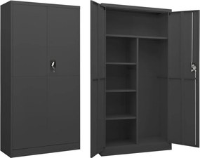 vidaXL Φοριαμός Ανθρακί 90 x 40 x 180 εκ. Ατσάλινος