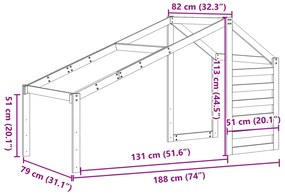 ΟΡΟΦΗ ΚΡΕΒΑΤΙΟΥ ΠΑΙΔΙΚΗ 188X82X113 ΕΚ. ΑΠΟ ΜΑΣΙΦ ΞΥΛΟ ΠΕΥΚΟΥ 846882