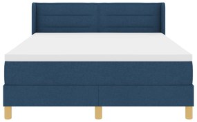 vidaXL Κρεβάτι με στρώμα Box Spring  σε μπλε, 160 x 200 εκ., ύφασμα