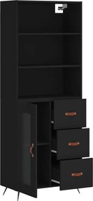 vidaXL Ντουλάπι Μαύρο 69,5x34x180 εκ. από Επεξεργασμένο Ξύλο