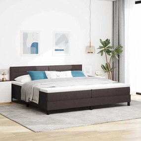 vidaXL Κρεβάτι με Στρώμα και Σκελετό Καφέ 200x200 εκ Υφάσματος
