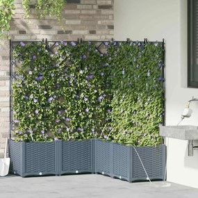 vidaXL Γλάστρες Κήπου 1 τεμ Ανοιχτό γκρι 120 x 120 x 142 cm Πλαστικό