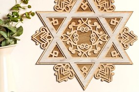 Intra απο ξύλο plywood 3mm-4mm πάχος – Star of David, Πολυστρωματική διακόσμηση τοίχου Δίασταση  40x30 cm INTRAFABR-84232464